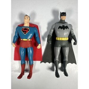 Vtg. NJCroce | DC Comics Justice League Superman & Batman Bendable Figures 5.5”